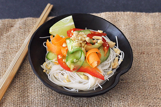 Ribbon Vegetable Salad with Rice Noodles Recipe