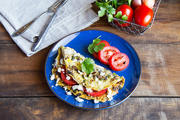 Vegetable and Feta Omelet Recipe
