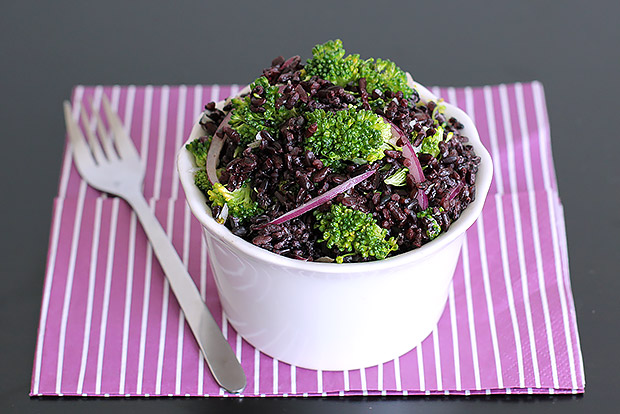 Broccoli and Black Rice Salad with Tahini-Honey Dressing Recipe
